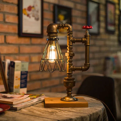 Retro Edison Steampunk Pipe Lamp