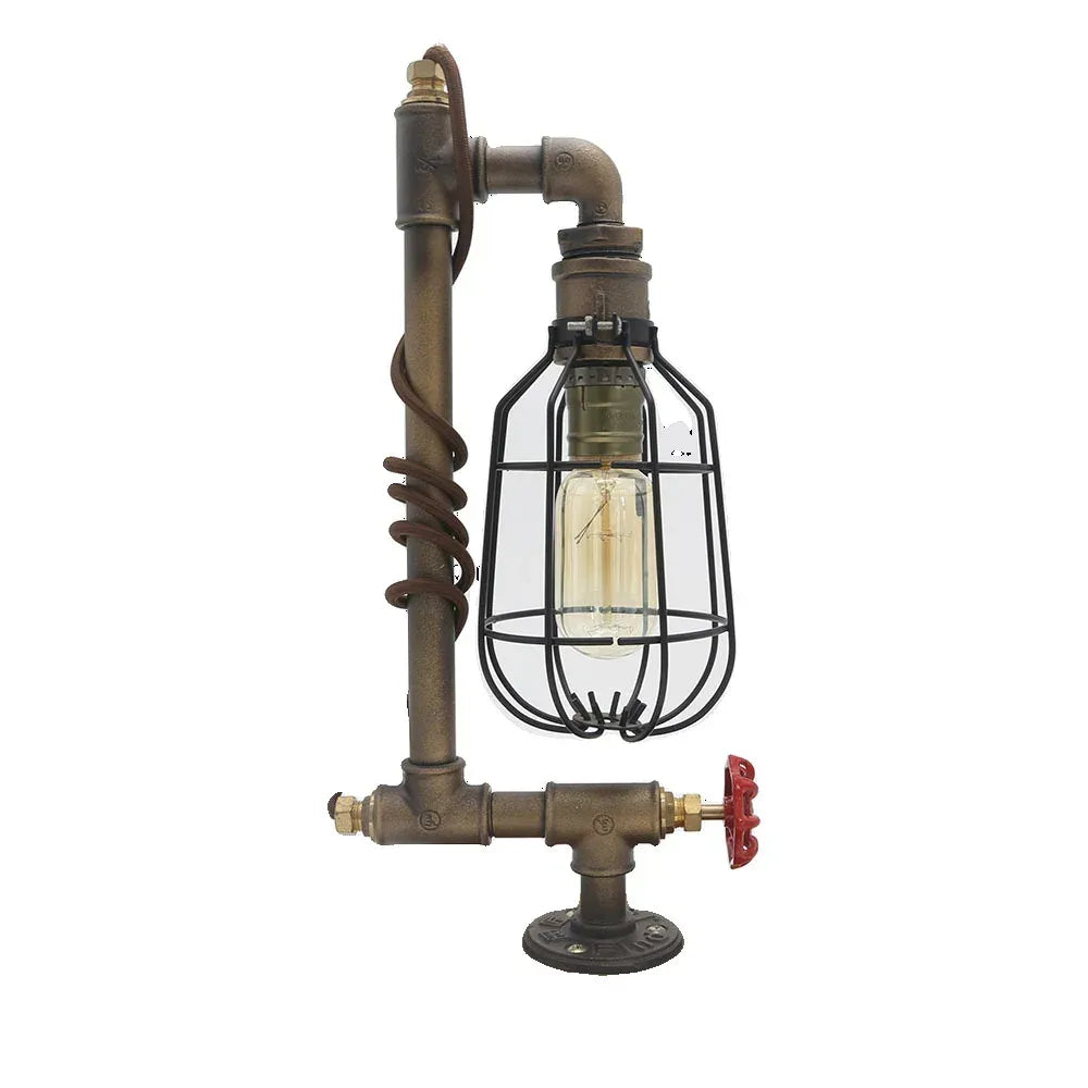 Rustic Industrial Edison Steampunk Lamp with Switch