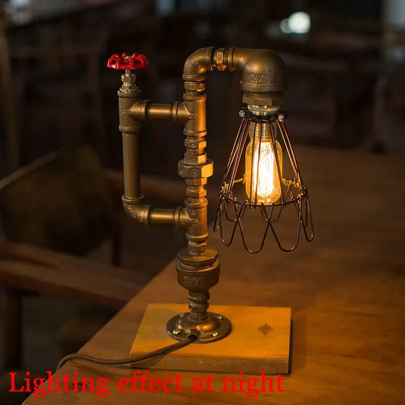 Retro Edison Steampunk Pipe Lamp